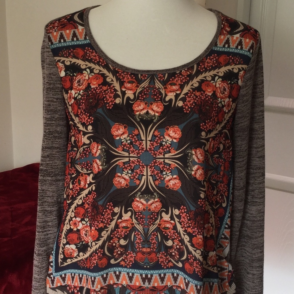 Printed front, comfy knit body!